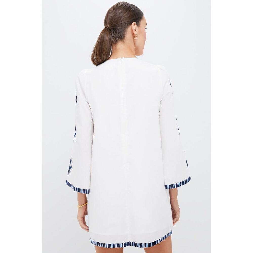 HYACINTH HOUSE White & Blue Embroidery Atlantic Mini Dress Size S NWT - Picture 2 of 7